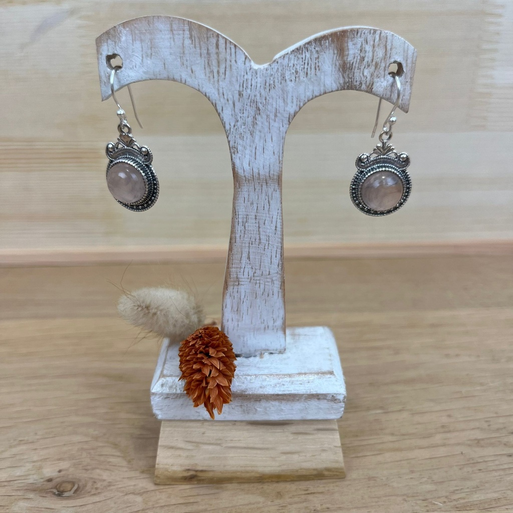 Boucles d'Oreilles - Argent 925 & Pierre de Lune [1403]