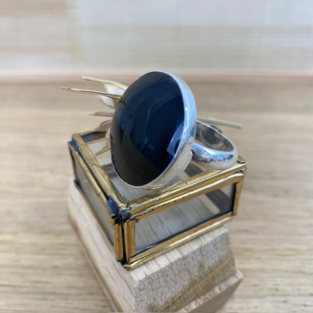 Bague - Argent 925 & Obsidienne [2492]