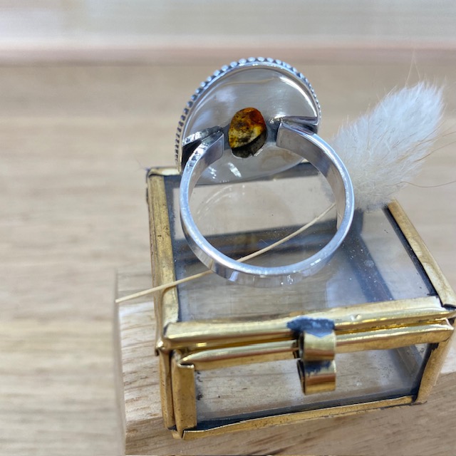 Bague - Argent 925 & Ambre [2513]