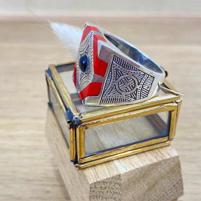 Bague - Argent 925 & Corail [2525]