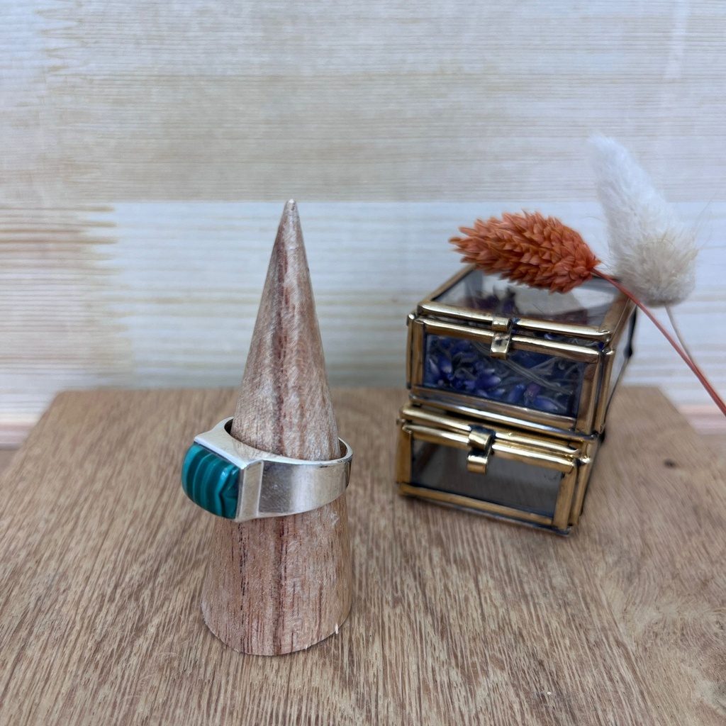 Bague - Argent 925 & Malachite [2589]