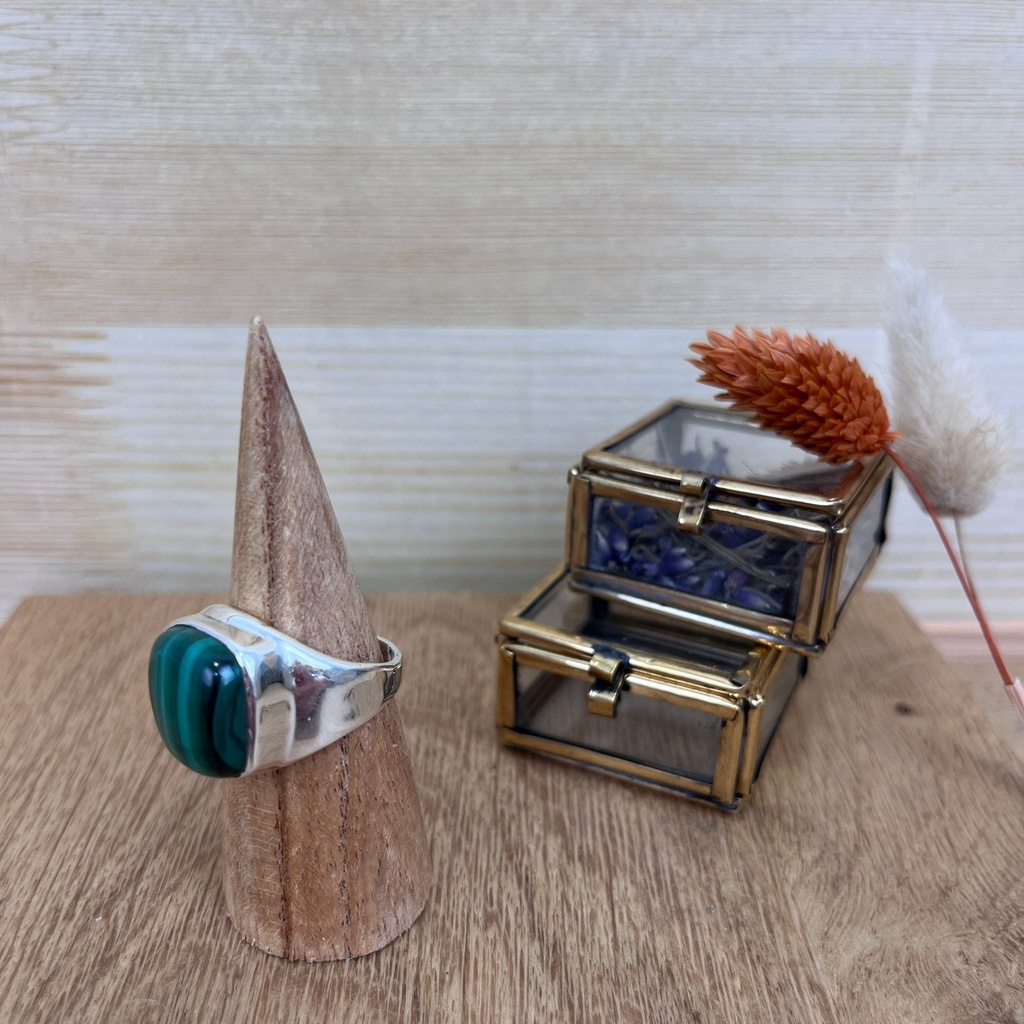 Bague - Argent 925 & Malachite [2616]