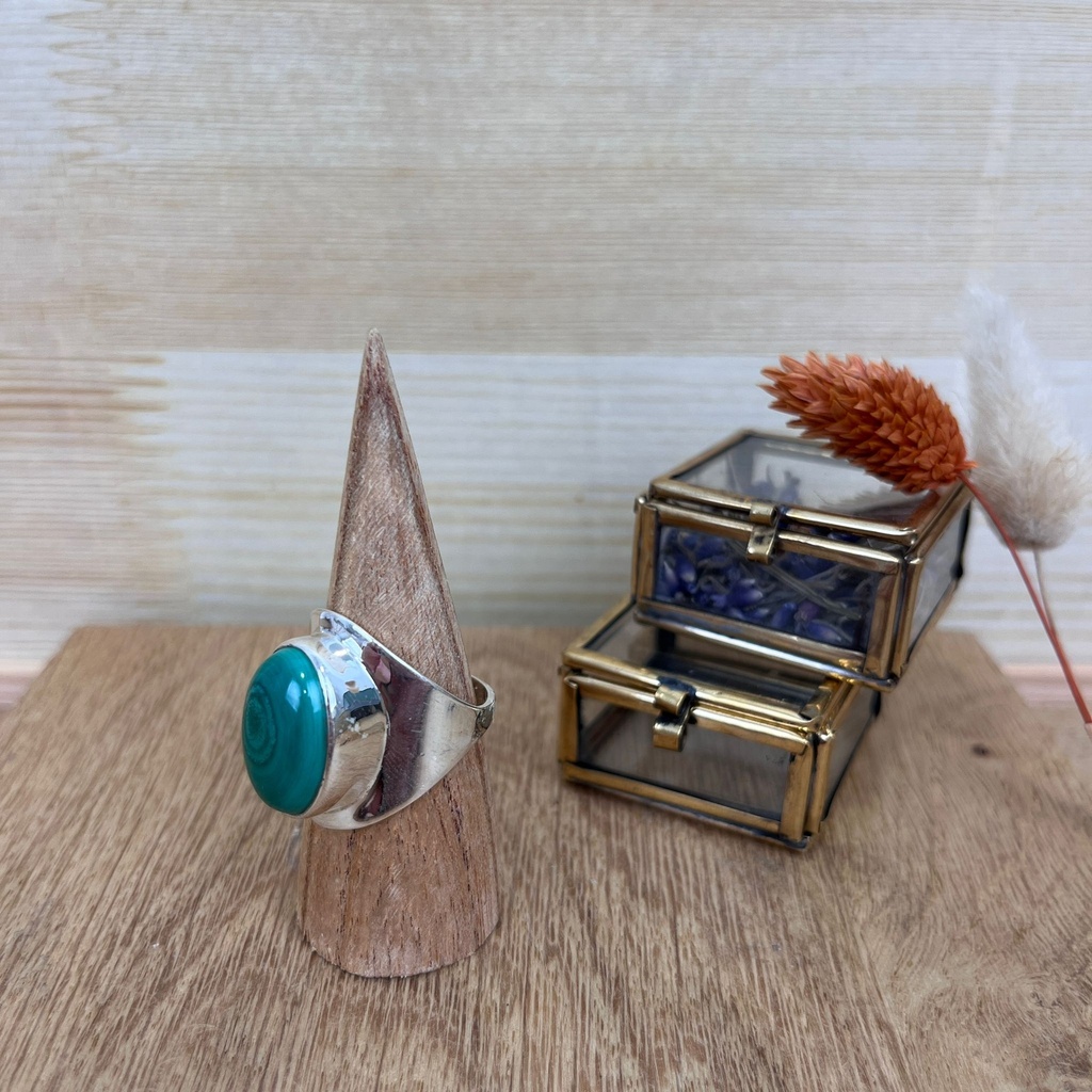 Bague - Argent 925 & Malachite [2617]