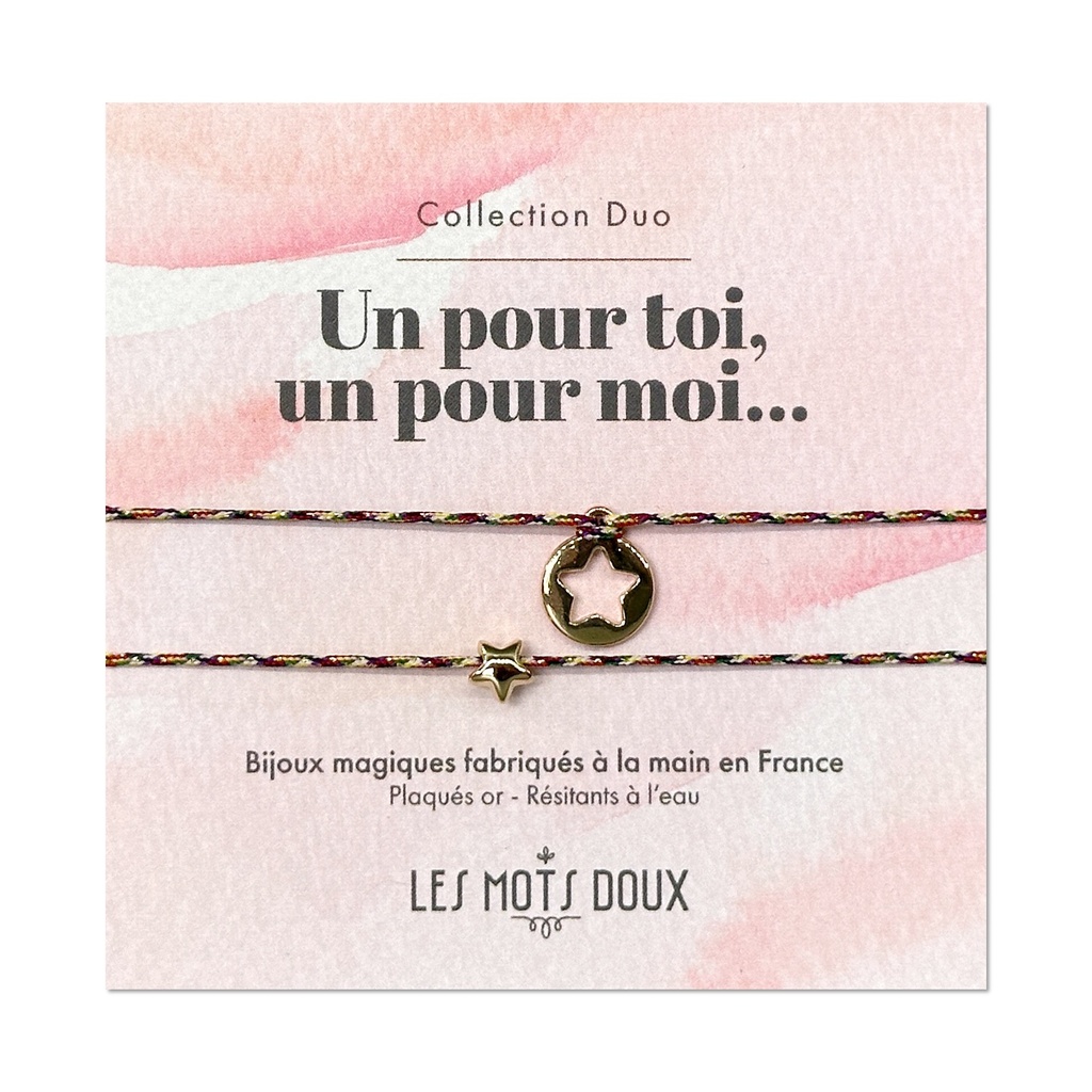 Bracelet Duo 'Étoile' Multicolore Doré - Les Mots Doux
