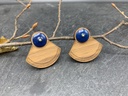 BO Papier & Bois Bleu [Boucles d'Oreilles]