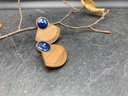 BO Papier & Bois Bleu [Boucles d'Oreilles]