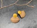 BO Papier & Bois Jaune [Boucles d'Oreilles]