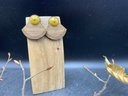 BO Papier & Bois Jaune [Boucles d'Oreilles]