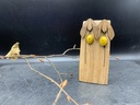 BO Papier & Bois Jaune [Boucles d'Oreilles]