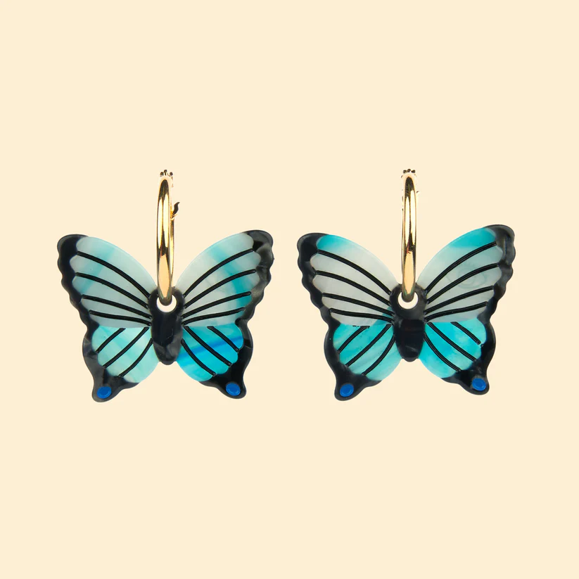 Boucles d'Oreilles 'Papillon Bleu' - Coucou Suzette
