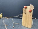 BO Papier & Bois Rouge [Boucles d'Oreilles]