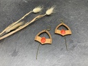 BO Papier & Bois Rouge [Boucles d'Oreilles]