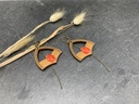 BO Papier & Bois Rouge [Boucles d'Oreilles]