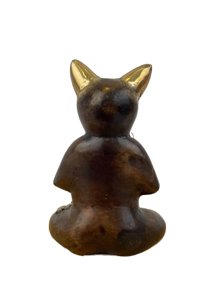Statuette Chat Zen 12,5 cm Finition Antique