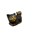 Statuette Chat Couché 5,5 cm Finition Antique