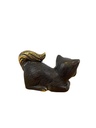 Statuette Chat Couché 5,5 cm Finition Antique