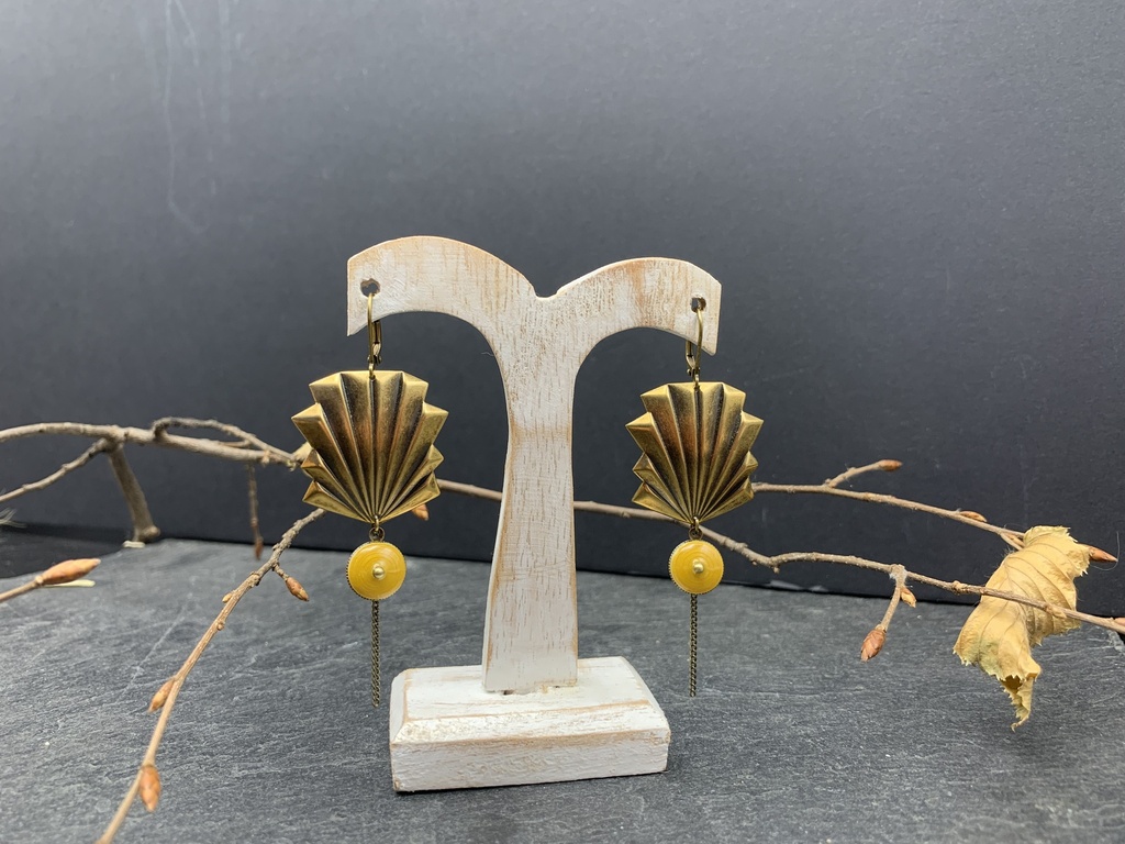 BO Papier & Laiton Jaune [Boucles d'Oreilles]