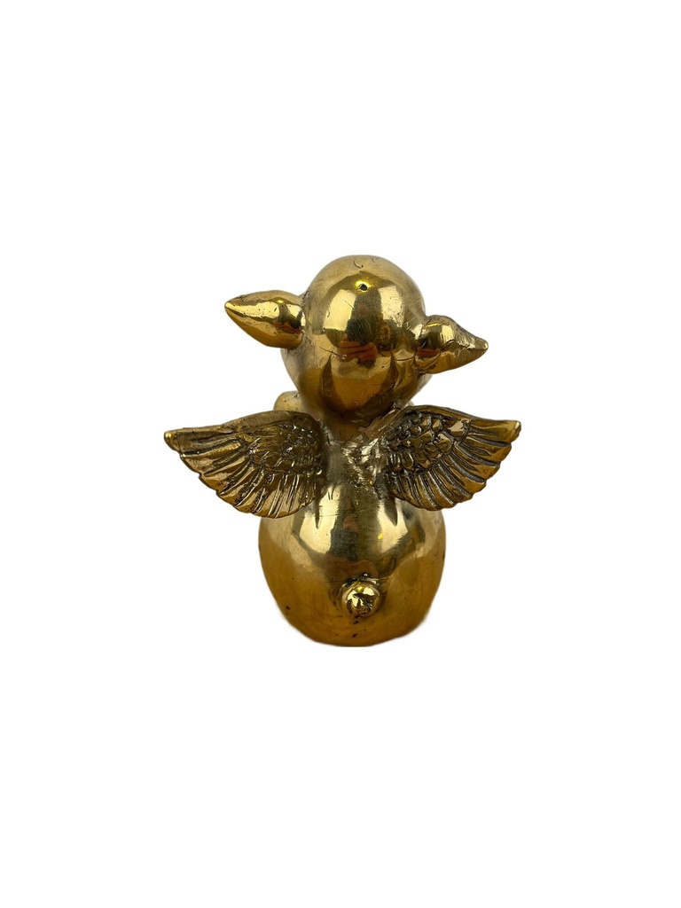 Statuette Cochon Ange - 8 cm - Finition Dorée