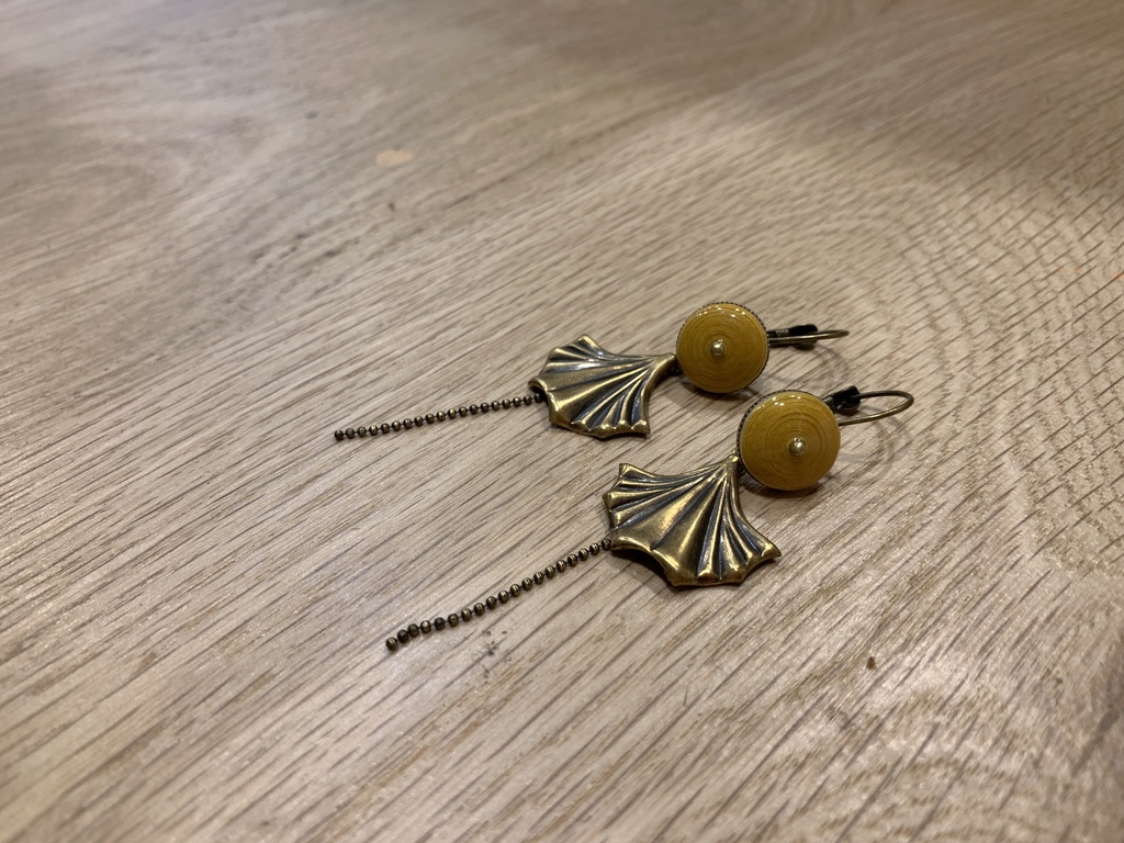 BO Papier & Laiton Jaune [Boucles d'Oreilles]