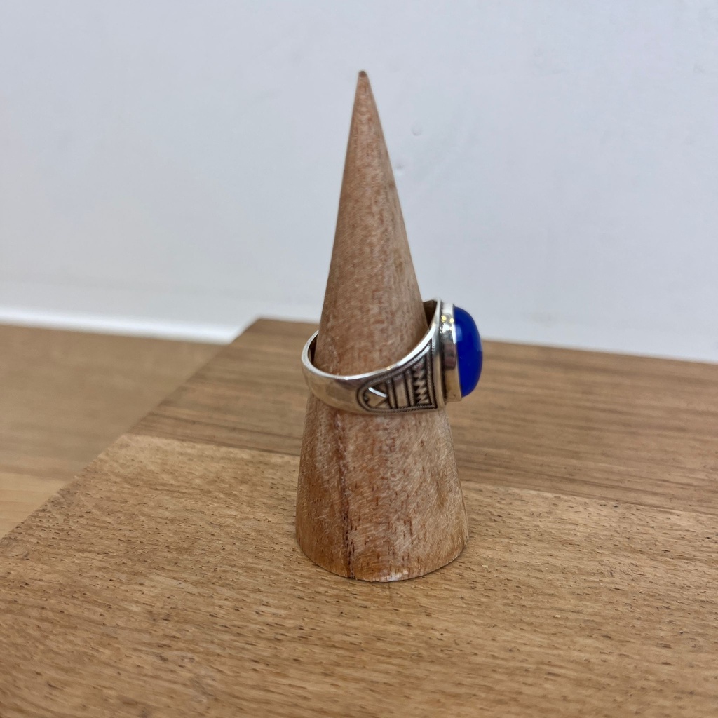 Bague Argent 925 & Agate Bleue [2768]
