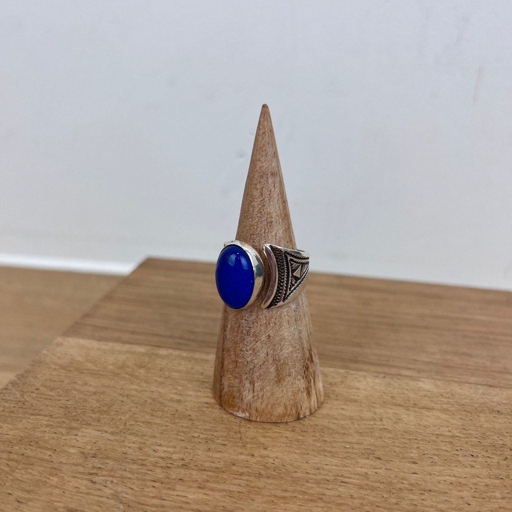Bague Argent 925 & Agate Bleue [2770]