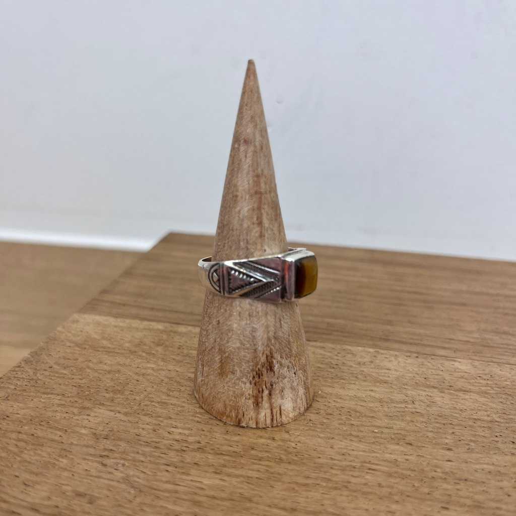 Bague Argent 925 & Œil de Tigre [2771]