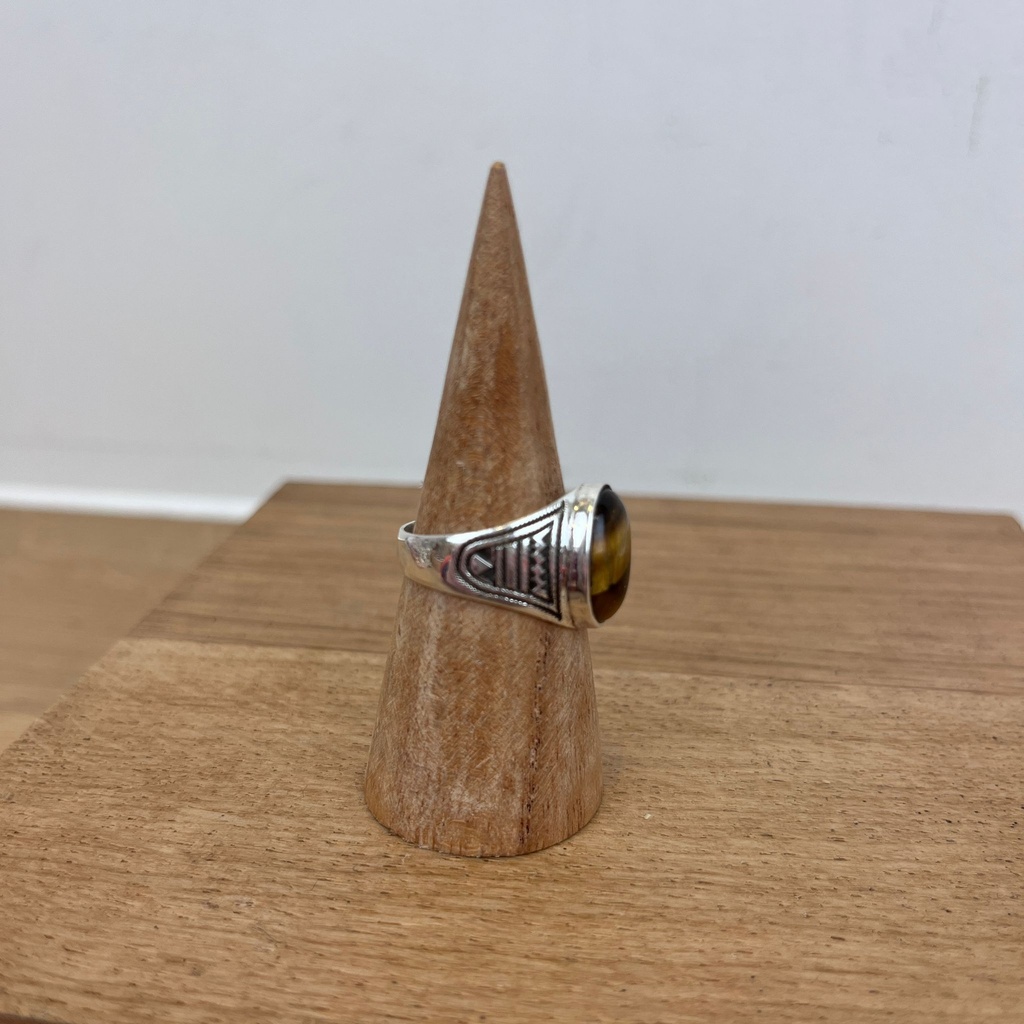 Bague Argent 925 & Œil de Tigre [2813]