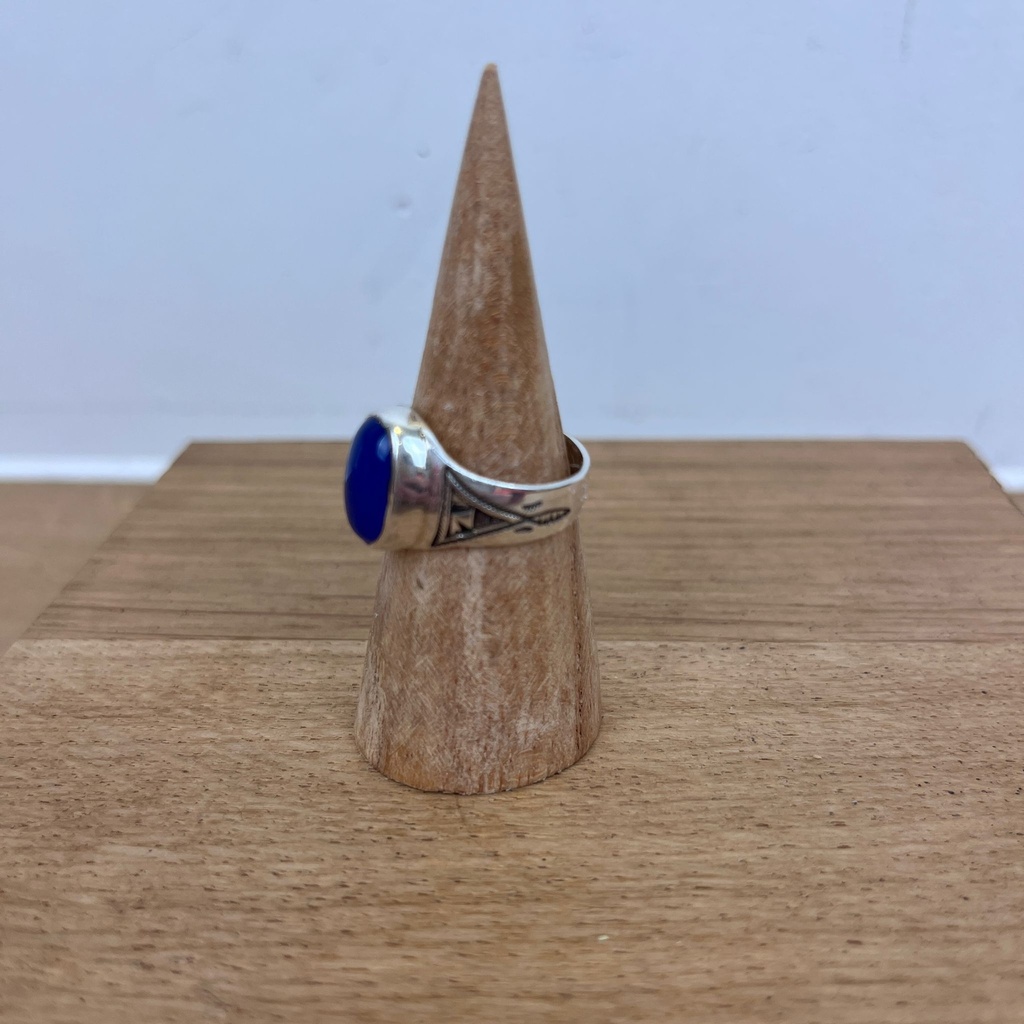 Bague Argent 925 & Agate Bleue [2822]