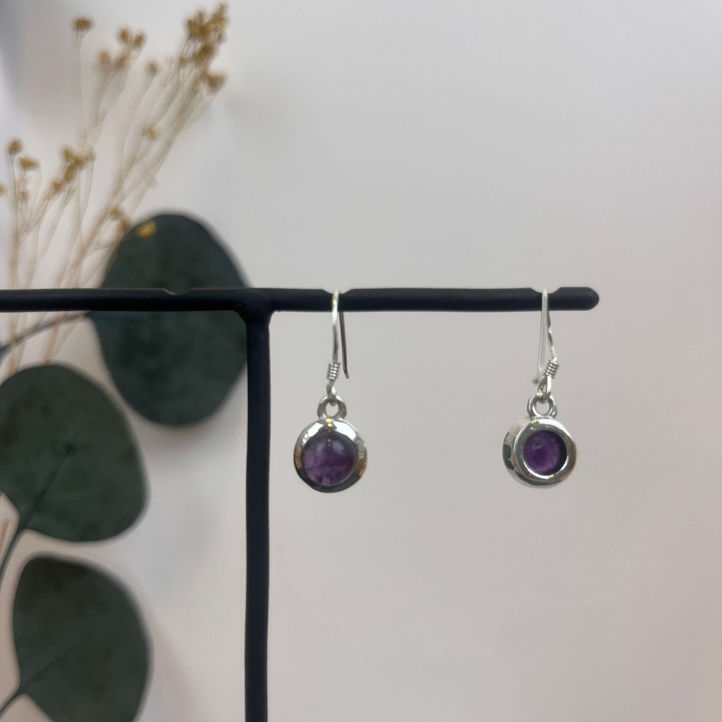 Boucles d'oreilles Argent 925 & Améthyste [1709]