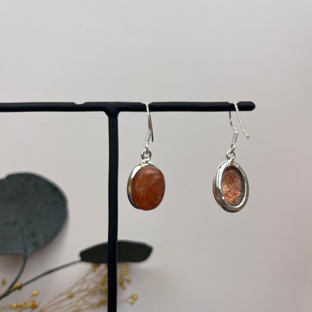 Boucles d'oreilles Argent 925 & Pierre de Soleil [1704]