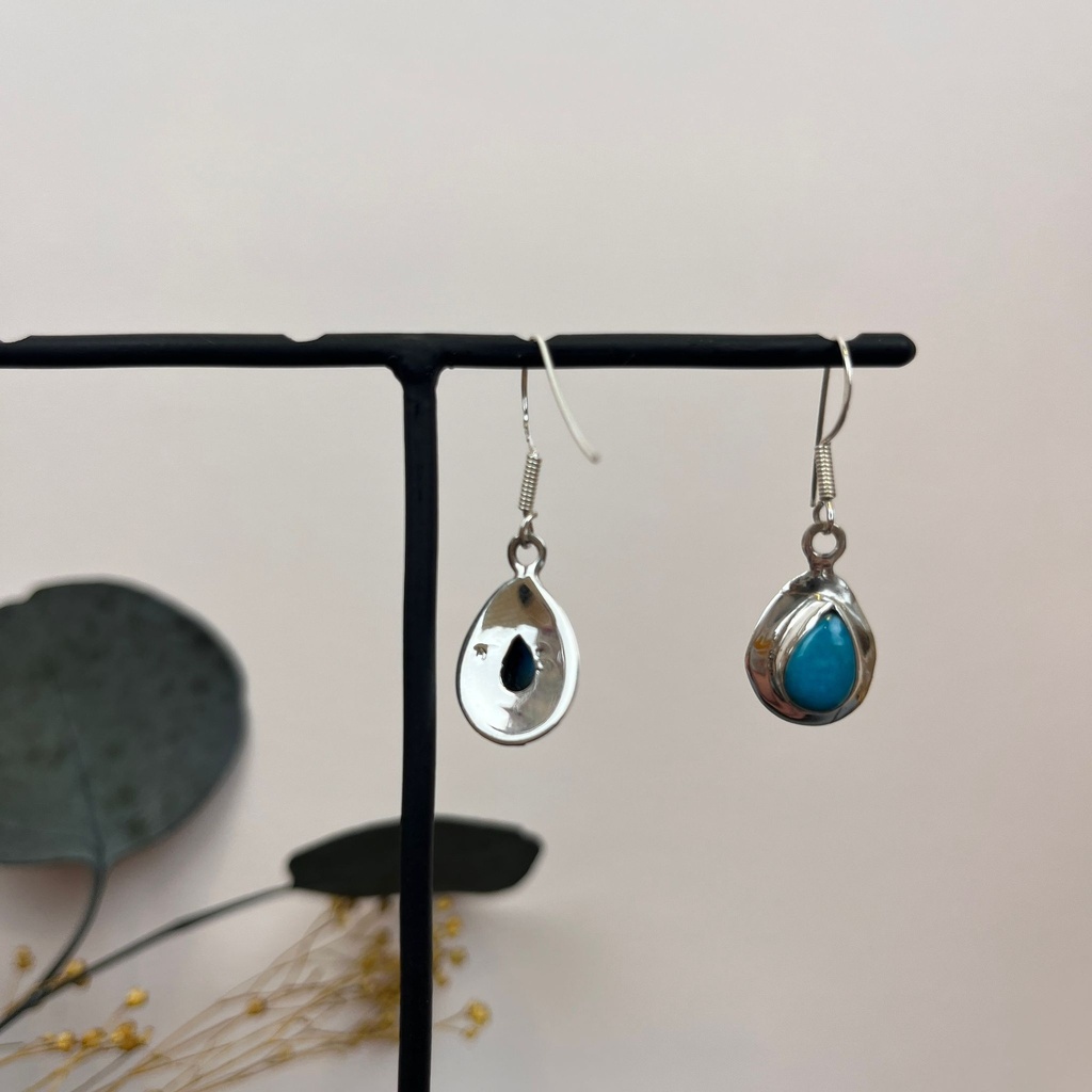Boucles d'oreilles Argent 925 & Turquoise [1705]