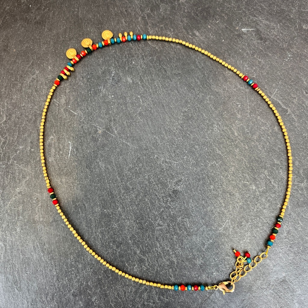 Collier 'Runde' Multicolore - Laiton Doré - Nataraj