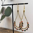 Boucles d'oreilles 'Izzy' Multicolores - Laiton Doré - Nataraj