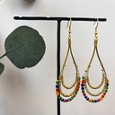 Boucles d'oreilles 'Anjuna' Multicolore - Laiton Doré - Nataraj