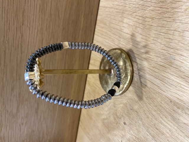 Bracelet Perles 6 mm Argent 925 Médium Hématite [Bracelet] 