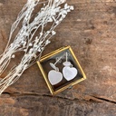 Clous d'oreilles 'Coeur' Argent 925 - Nacre [1715]