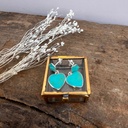 Clous d'oreilles 'Coeur' Argent 925 - Turquoise [1718]