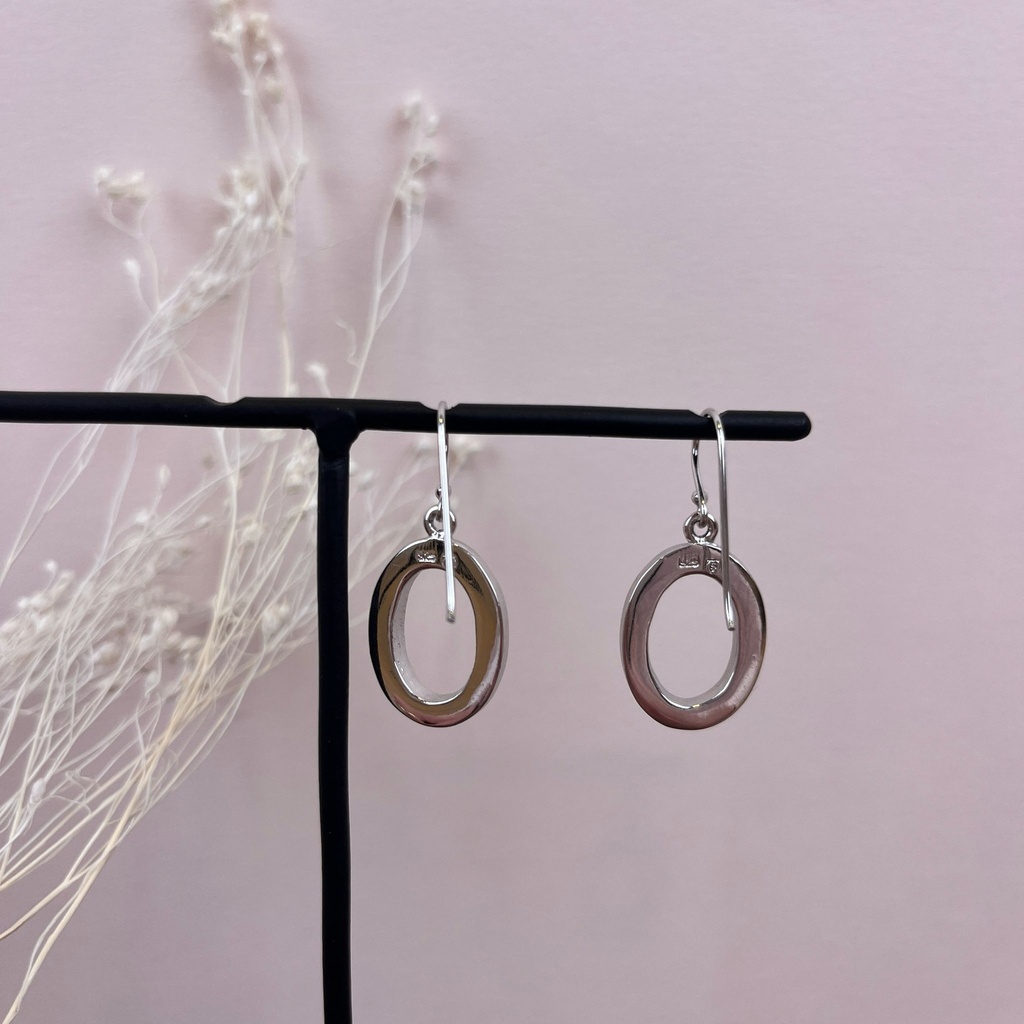 Boucles d'oreilles Argent 925 - Argenté & Vert [1731]