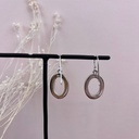 Boucles d'oreilles Argent 925 - Argenté & Vert [1731]