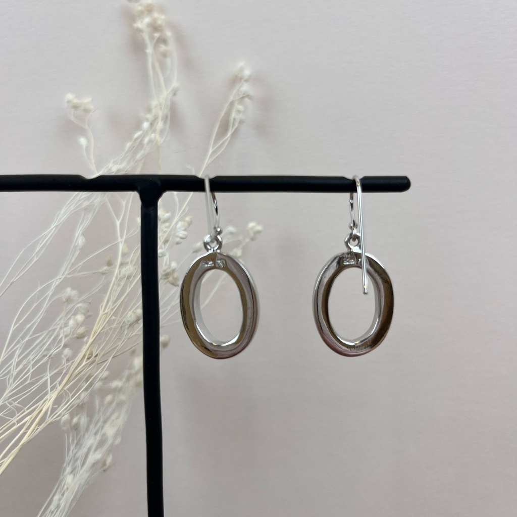 Boucles d'oreilles Argent 925 - Argenté & Bleu [1732]