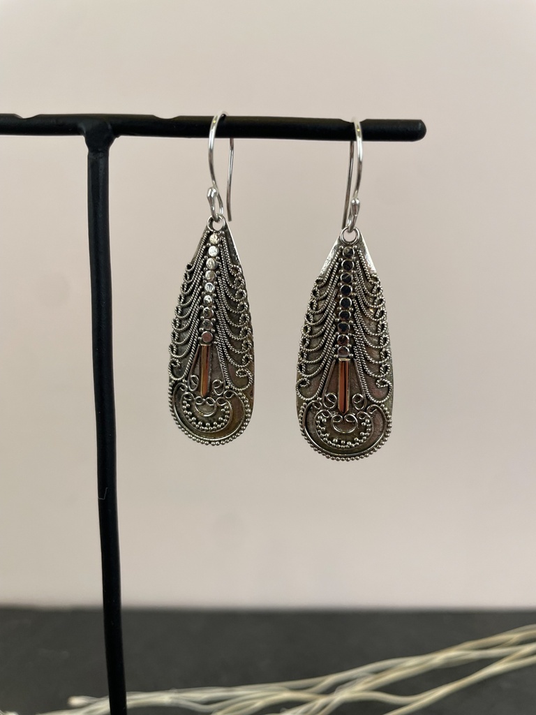 Boucles d'oreilles Argent 925 & Plaqué Or [1738]