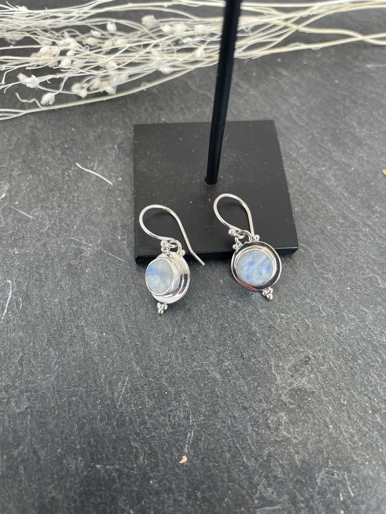 Boucles d'oreilles Argent 925 - Pierre de Lune [1744]