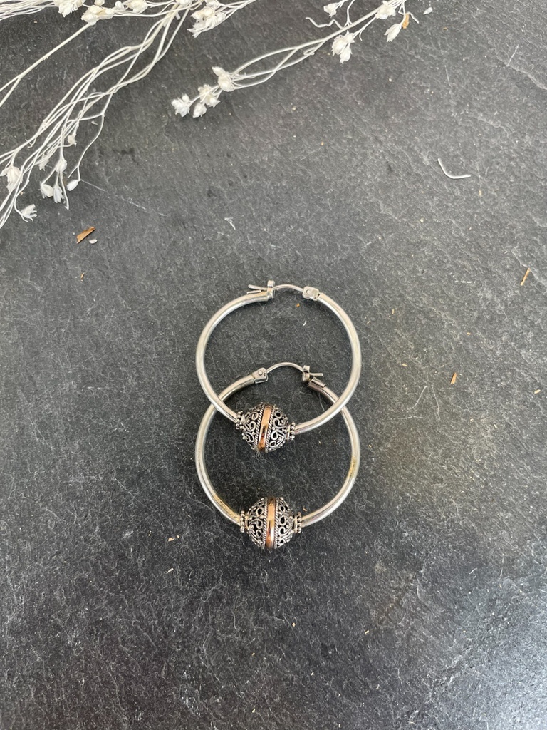 Boucles d'oreilles Argent 925 & Plaqué Or [1772]