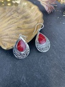Boucles d'oreilles Argent 925 - Corail [1809]