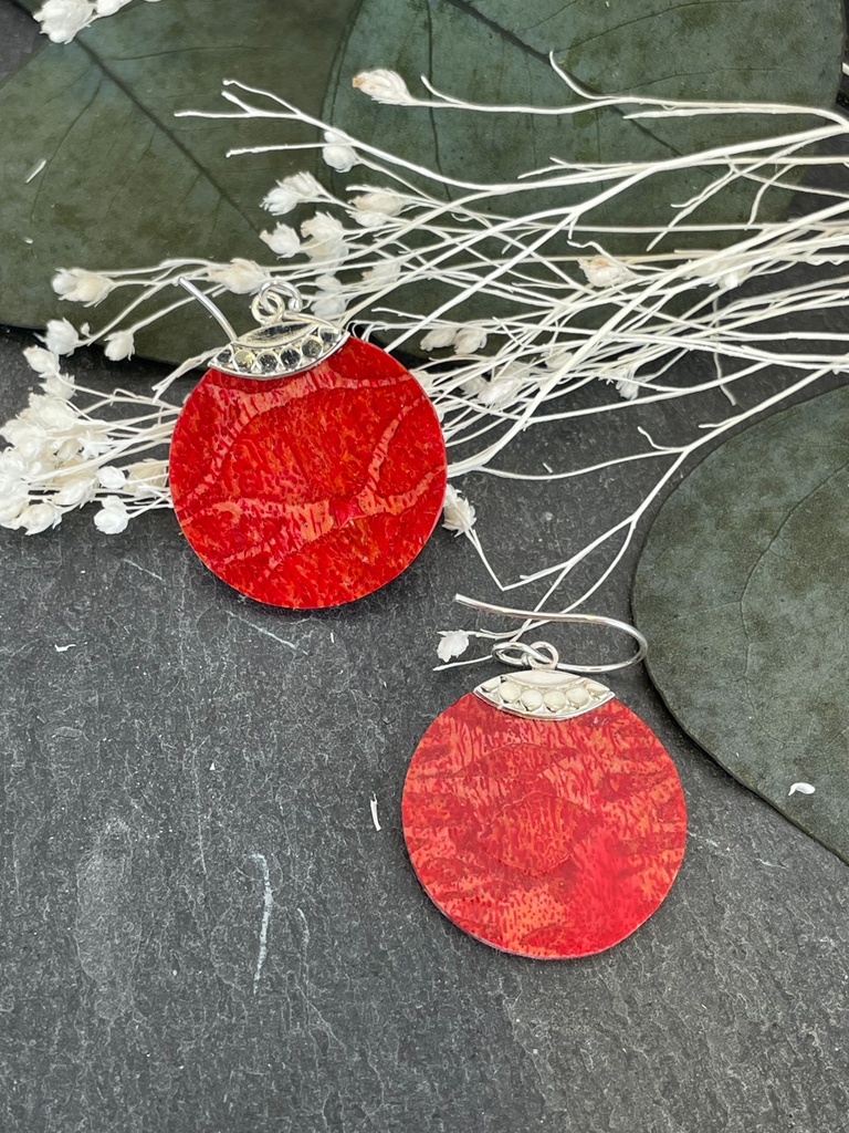 Boucles d'oreilles Argent 925 - Corail [1888]