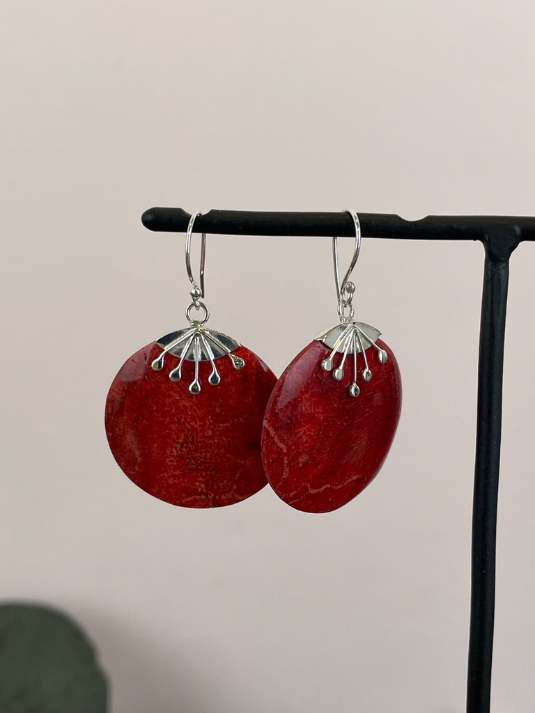 Boucles d'oreilles Argent 925 - Corail [1904]