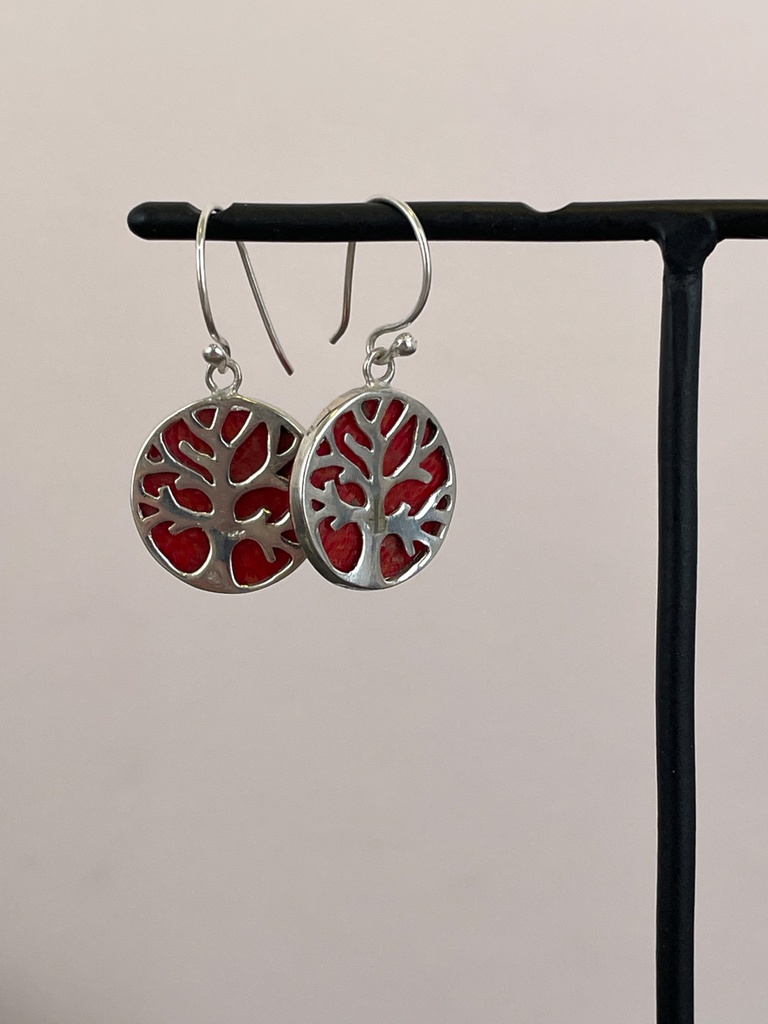 Boucles d'oreilles Argent 925 - Corail [1912]