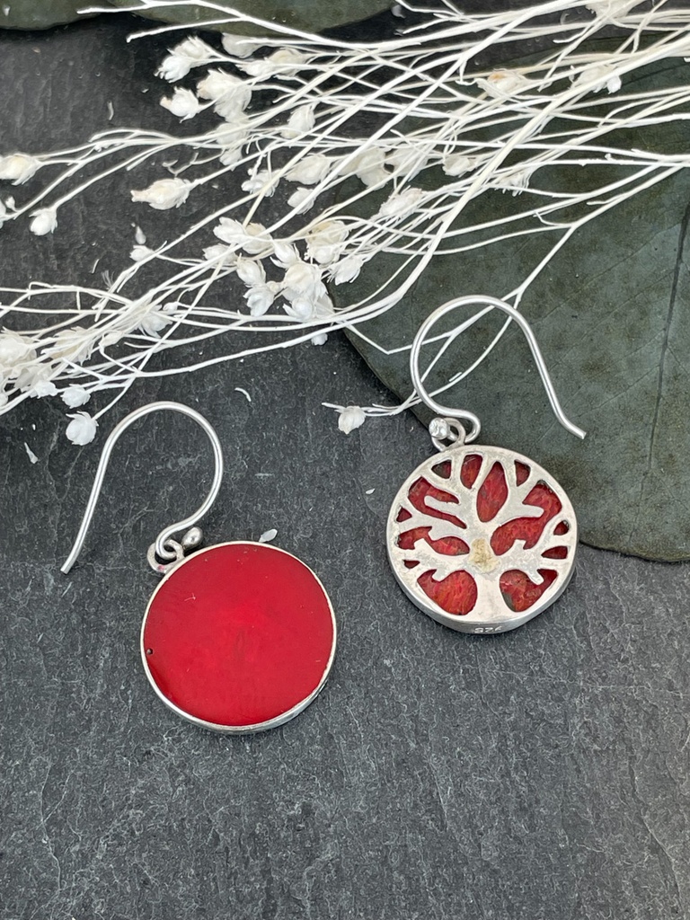 Boucles d'oreilles Argent 925 - Corail [1912]