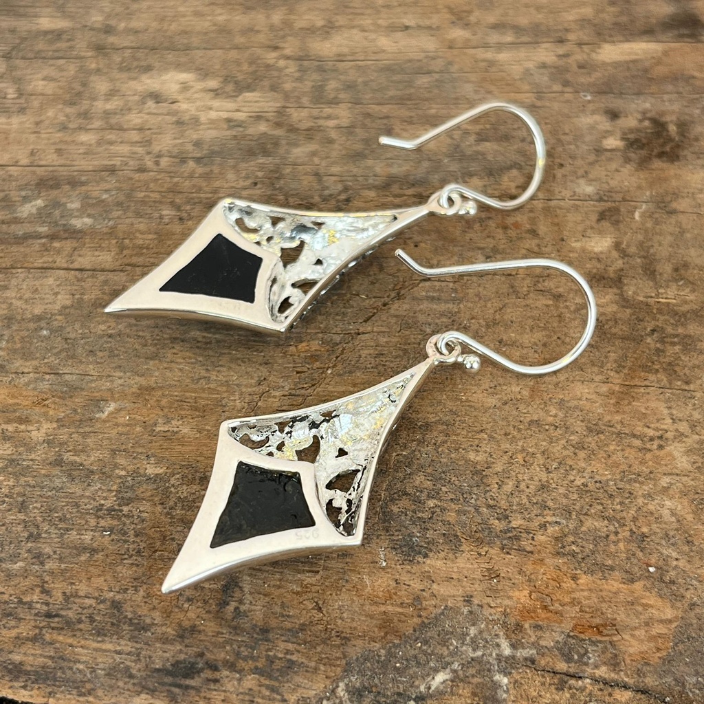 Boucles d'oreilles Argent 925 - Onyx [1922]