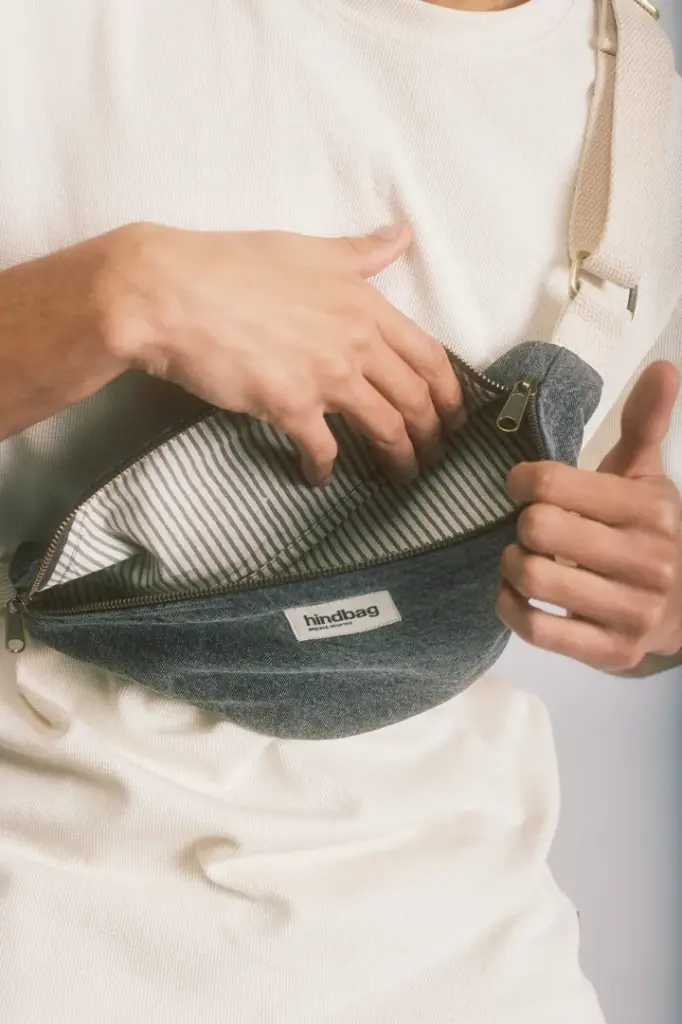 Sac banane 'Olivia' Denim Gris - Hindbag